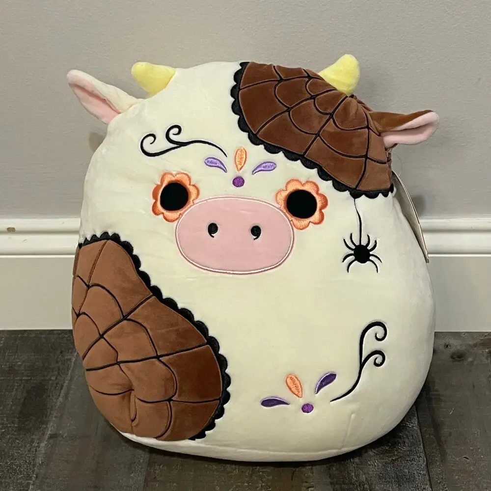 Squishmallows Ronnie the Cow 12 inch Day of the Dead Squad 2022 NWT Kellytoy